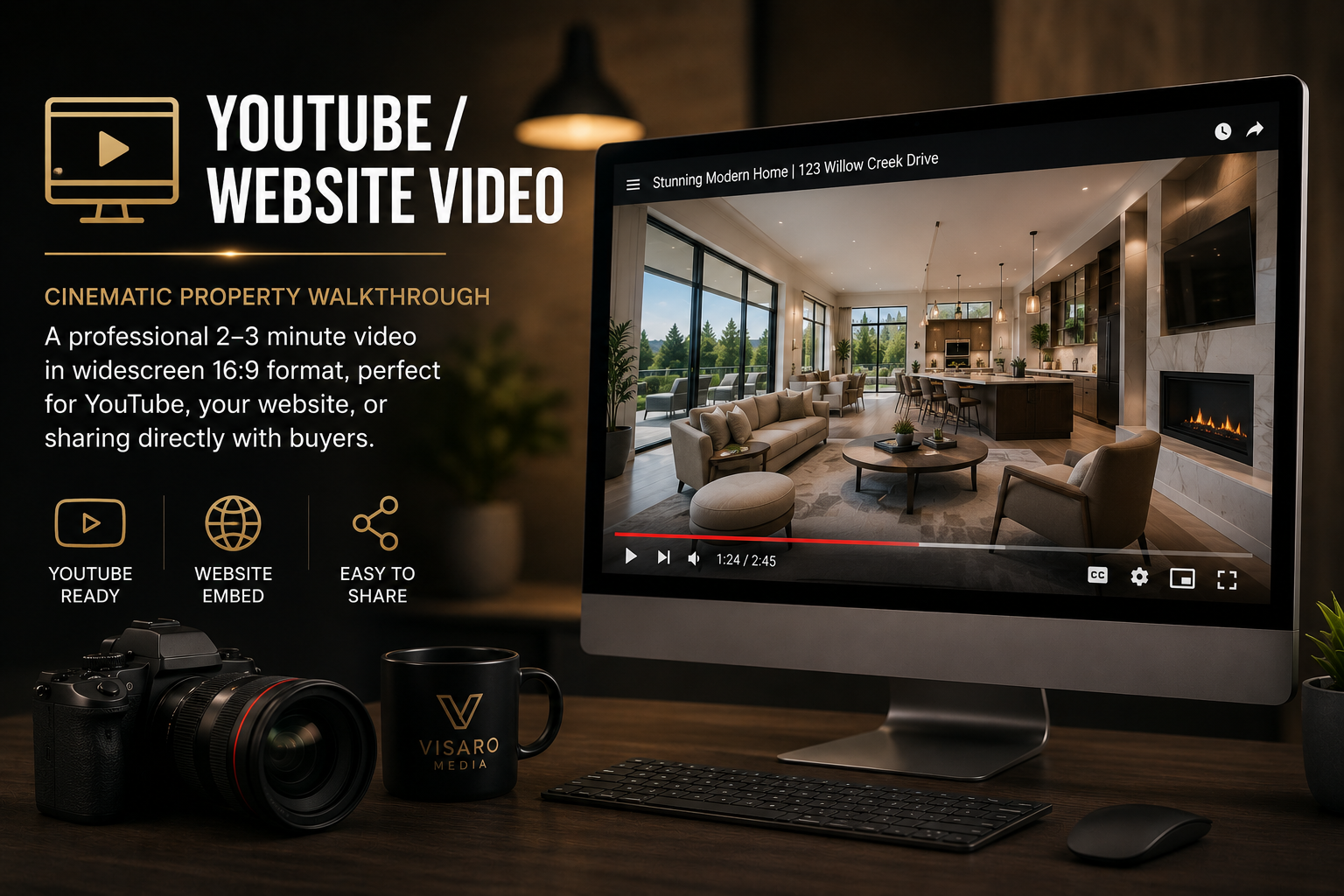 Cinematic real estate video production by Visaro