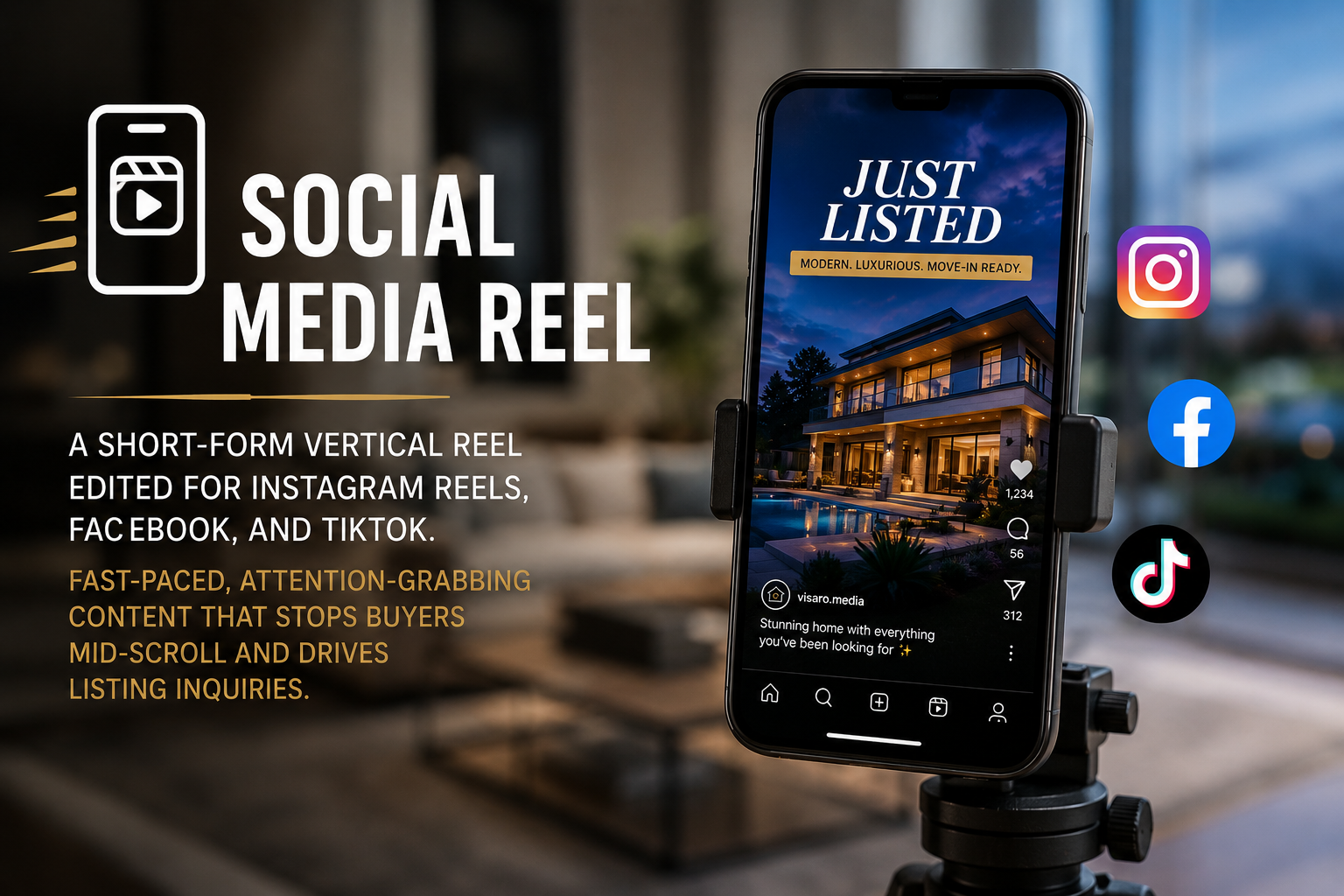 Social media reel for a real estate listing by Visaro